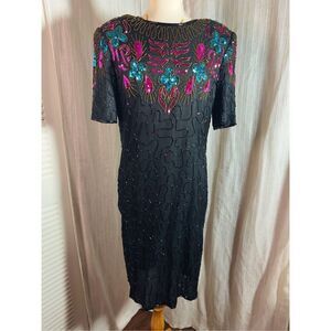 Allyson Whitmore | Women’s | Dresses | XL | Vintage Sequined Colorful Black Mini
